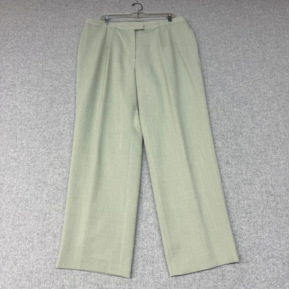 Jones New York Suit 2 Piece Set 16W Sage Green Shawl Lapel Blazer Straight Pants